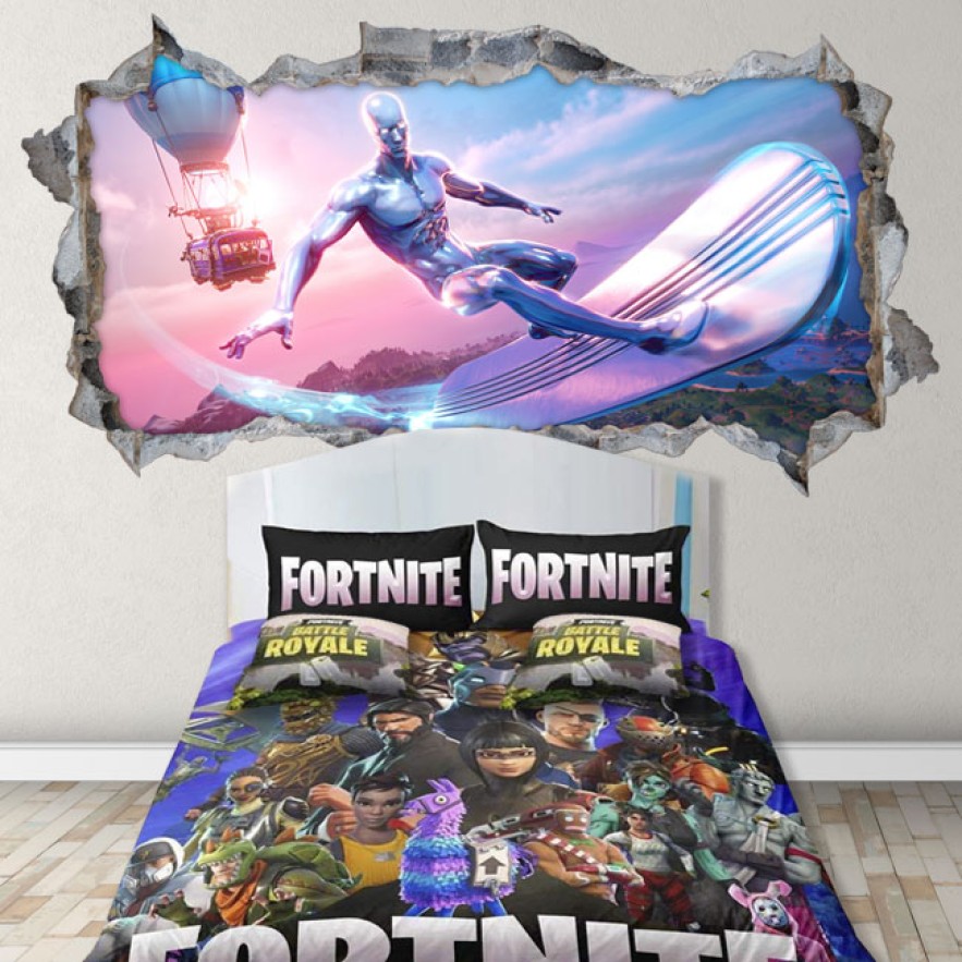 Vinilo agujero 3d videojuego fortnite silver surfer