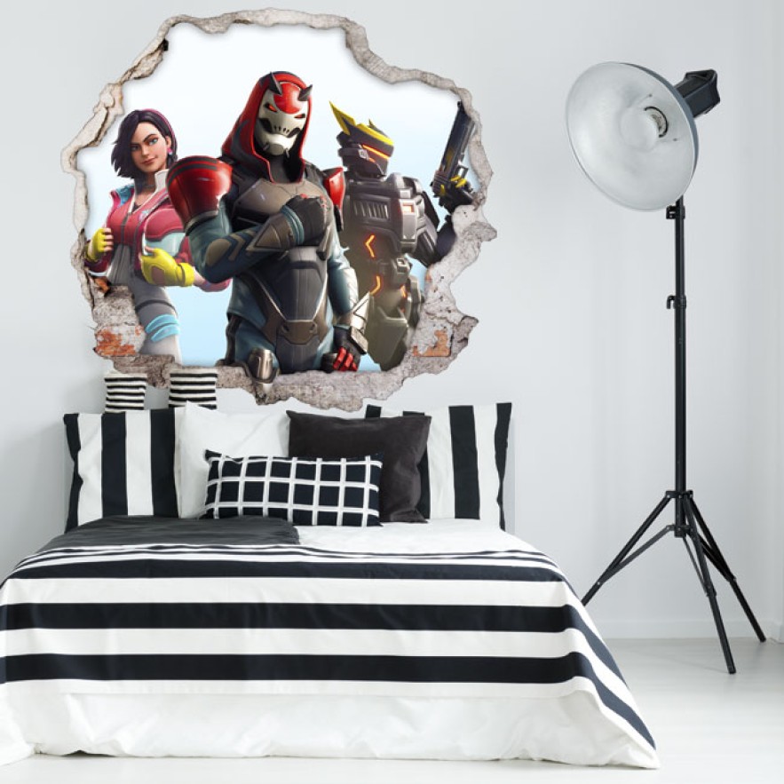 Vinilos y pegatinas agujero 3d videojuego fortnite