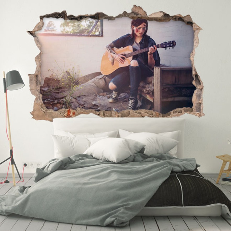 Vinilo decorativo agujero 3d videojuego the last of us 2