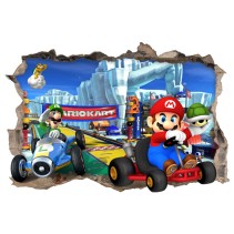 Vinilo agujero 3d videojuego super mario kart