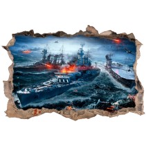 Vinilo decorativo agujero 3d videojuego world of warships