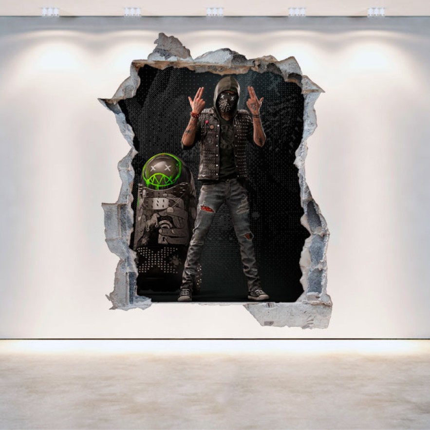 Vinilos y pegatinas agujero 3d wrench watch dogs 2