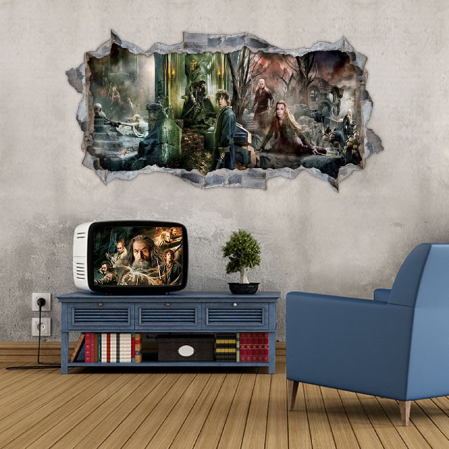Vinilos decorativos agujero 3d el señor de los anillos
