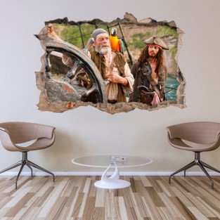 Vinilos agujero 3d piratas del caribe
