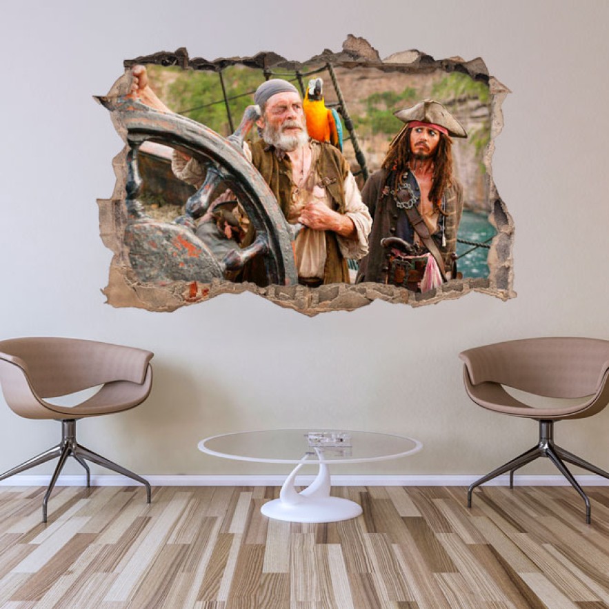 Vinilos agujero 3d piratas del caribe