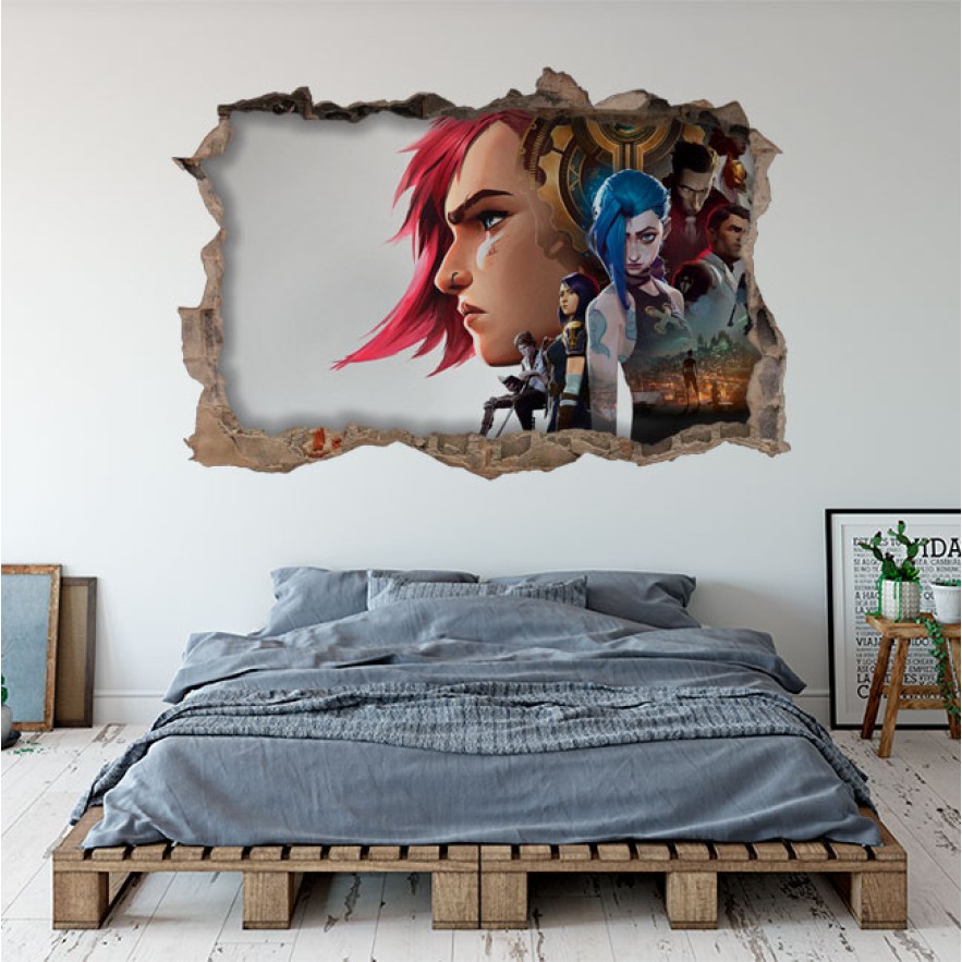 Vinilos videojuego arcane agujero pared 3d