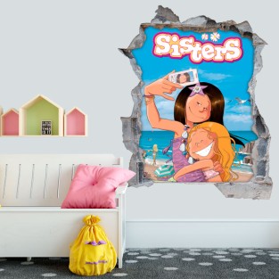 Vinilos y pegatinas agujero 3d les sisters