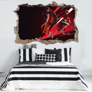 Vinilo agujero pared 3d videojuego fortnite Vinilo agujero pared 3d videojuego fortnite