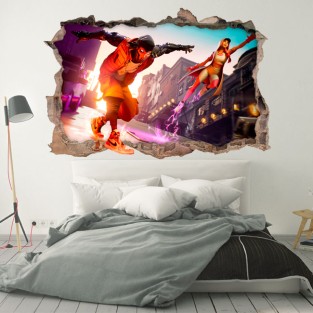 Vinilo agujero 3d pared fortnite nba Vinilo agujero 3d pared fortnite nba