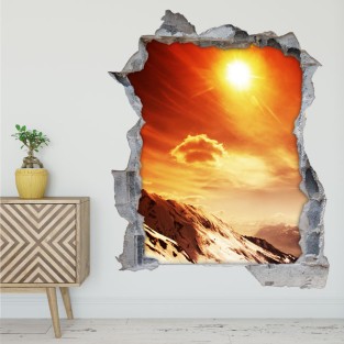 Vinilos y pegatinas atardecer en las montañas 3d Vinilos y pegatinas atardecer en las montañas 3d