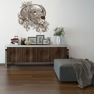 Vinilos decorativos cabeza de perro tribal