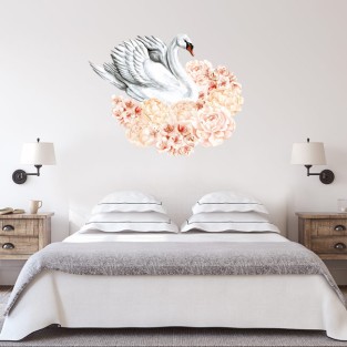 Vinilos y pegatinas cisne con flores Vinilos y pegatinas cisne con flores
