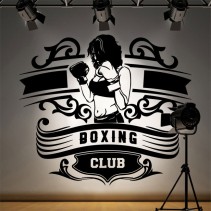 Vinilos deportivos club de boxeo silueta hombre