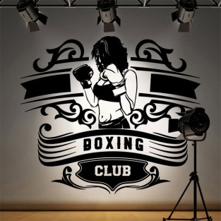 Vinilos deportivos club de boxeo silueta hombre