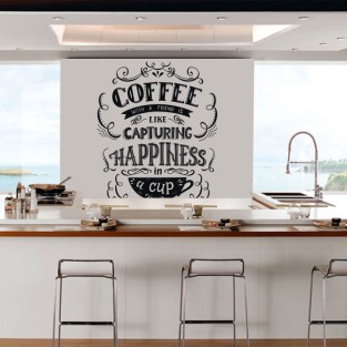 Vinilos decorativos cocina frase inglés café Vinilos decorativos cocina frase inglés café