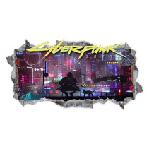 Vinilos agujeros 3d cyberpunk 2077 ciudad