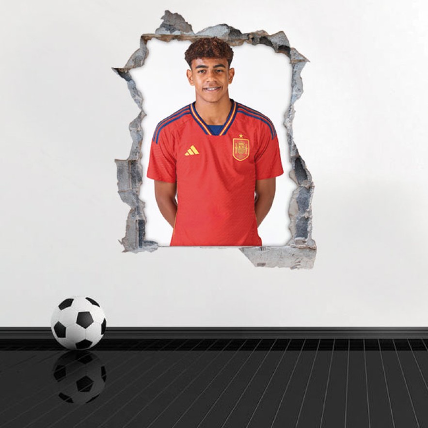 Vinilo jugador de fútbol 3d lamine yamal