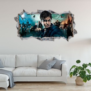 Vinilos decorativos harry potter agujero 3d