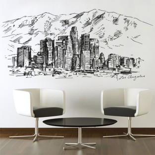 Vinilos y pegatinas dibujo skyline ciudad de los ángeles Vinilos y pegatinas dibujo skyline ciudad de los ángeles