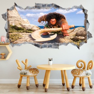 Vinilos y pegatinas agujero 3d disney maui moana