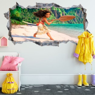 Vinilos y pegatinas agujero 3d disney vaiana