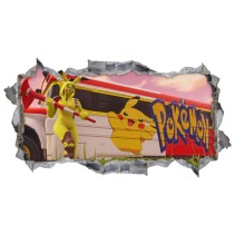 Vinilo agujero pared 3d fortnite pokémon