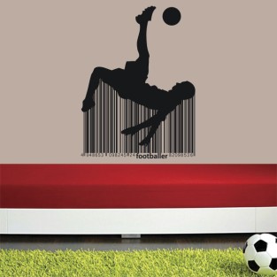 Vinilos silueta fútbol con código de barras
