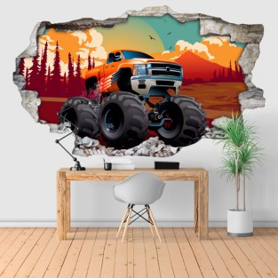 Vinilos y pegatinas monster truck agujero 3d Vinilos y pegatinas monster truck agujero 3d