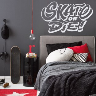 Vinilos decorativos frase skate or die