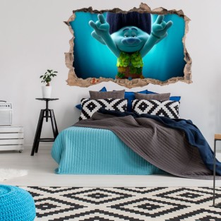 Vinilos agujero 3d trolls