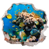 Vinilos peces bajo el mar agujero 3d