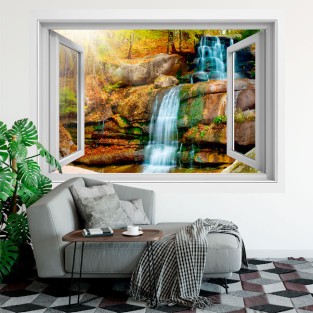 Vinilos ventana cascada 3d Vinilos ventana cascada 3d