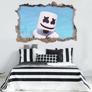 Vinilo agujero 3d videojuego fortnite marshmello Vinilo agujero 3d videojuego fortnite marshmello
