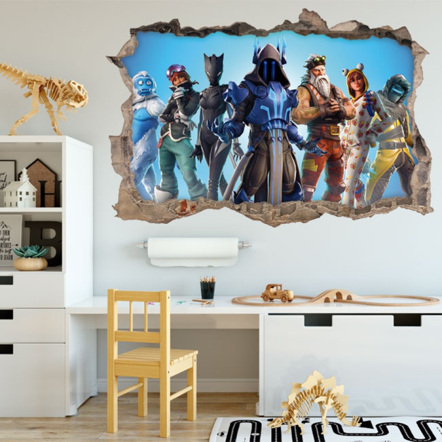 Vinilo y pegatina videojuego fortnite agujero 3d