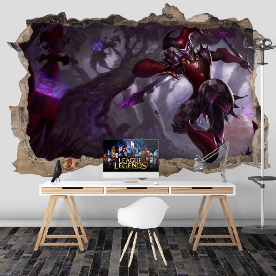 Vinilo y pegatina agujero 3d  videojuego league of legends