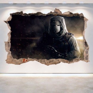 Vinilo agujero 3d videojuego tom clancy's rainbow six siege