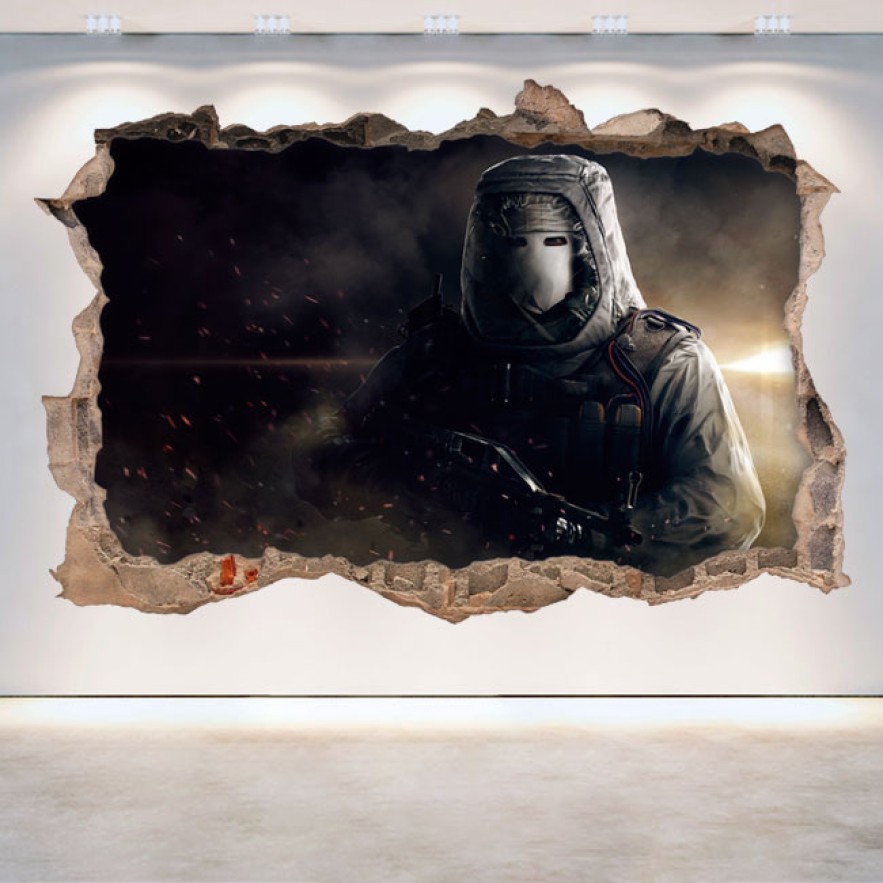 Vinilo agujero 3d videojuego tom clancy's rainbow six siege