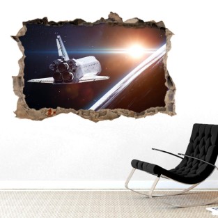 Pared Rota Vinilo 3D Nave espacial