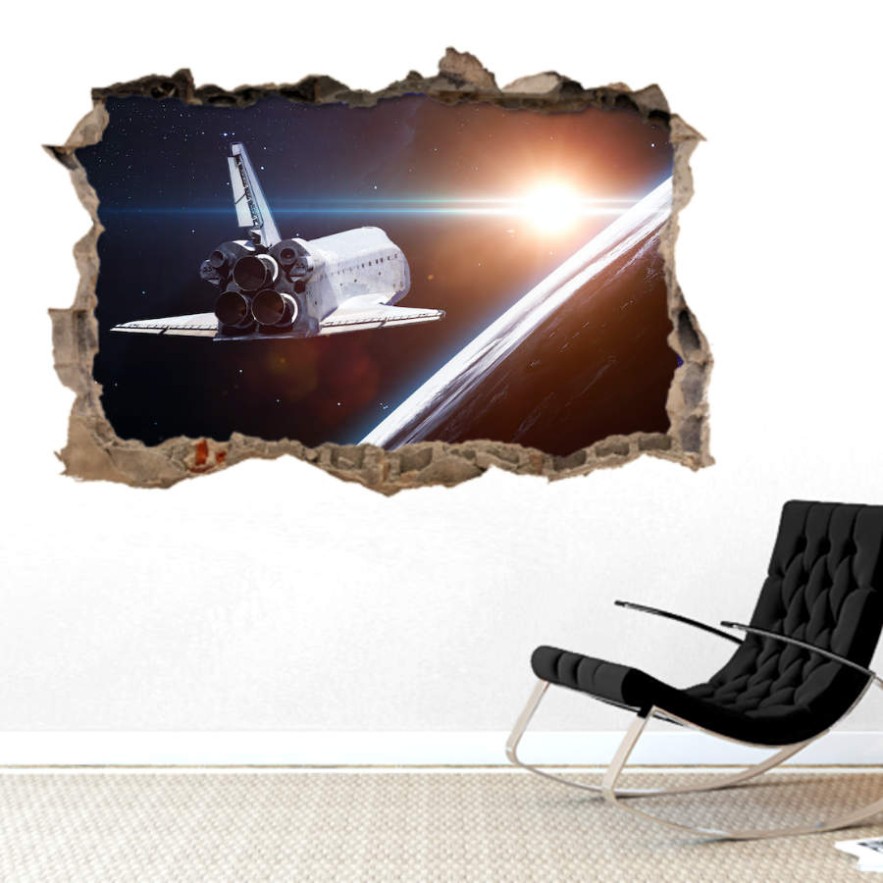 Pared Rota Vinilo 3D Nave espacial