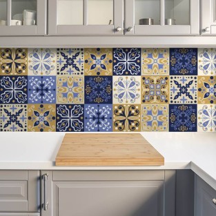 Azulejos talavera azul y amarillo (24 unidades) Azulejos talavera azul y amarillo (24 unidades)