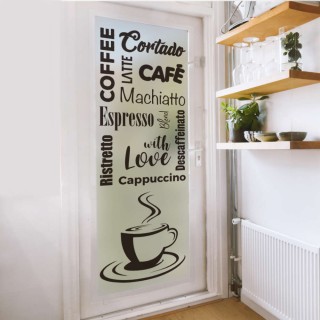 Vinilo traslúcido puerta Café