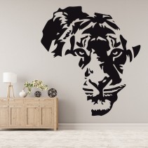 Vinilos decorativos mapa áfrica silueta león
