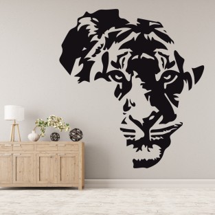 Vinilos decorativos mapa áfrica silueta león Vinilos decorativos mapa áfrica silueta león