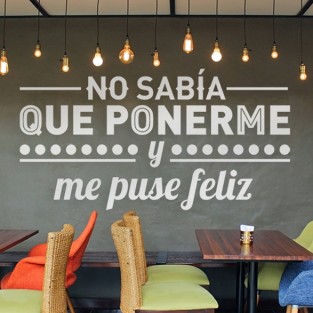 Vinilos de frases me puse feliz Vinilos de frases me puse feliz