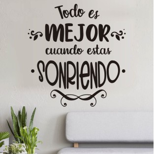 Vinilos de frases sonriendo