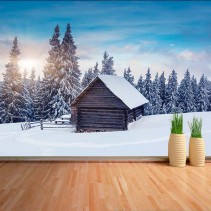 Fotomural Cabaña en la nieve