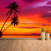 Fotomural Atardecer con palmeras