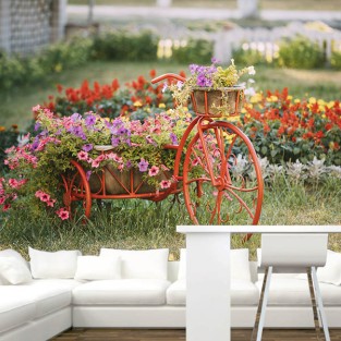 Fotomural Bicicleta con flores