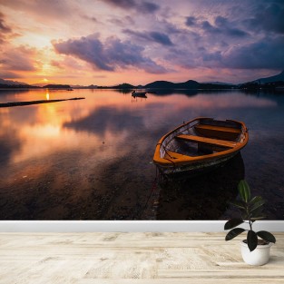Fotomural Lago con bote