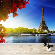 Fotomural Torre Eiffel a orillas del río Sena